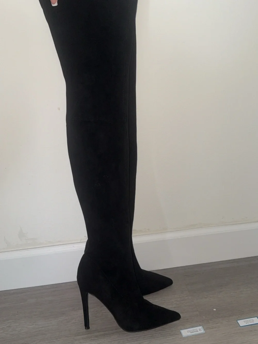 Black Thigh High Stiletto Boots
